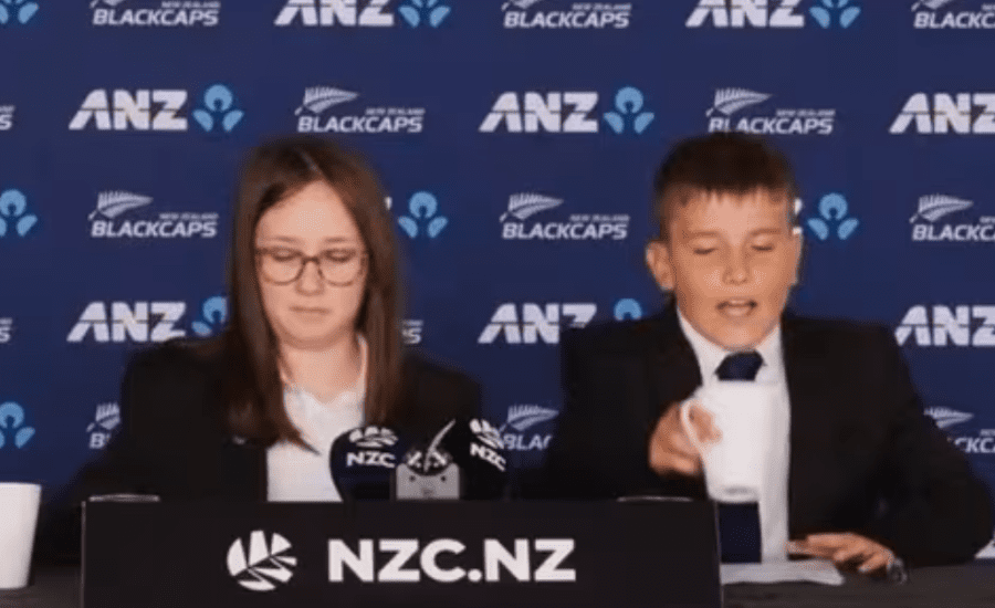 Two kids take over press conference to announce New Zealand’s T20 World Cup squad, NZC’s epic act goes viral