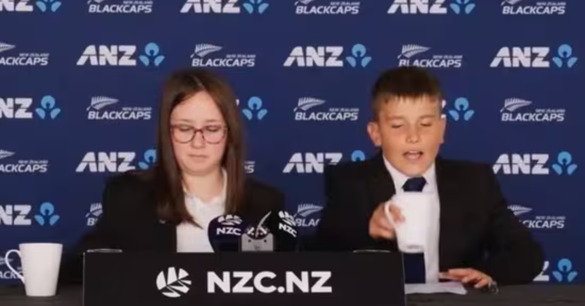 Two kids take over press conference to announce New Zealand’s T20 World Cup squad, NZC’s epic act goes viral