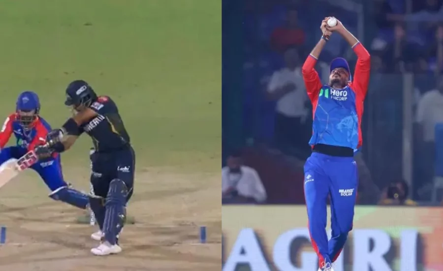 Axar Patel jumps high to grab an astonishing catch of Wriddhiman Saha in DC vs GT match