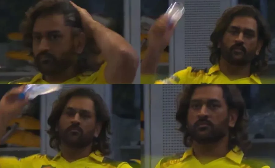 MS Dhoni shows frustration at the cameraman; threatens to throw a water bottle from dressing room