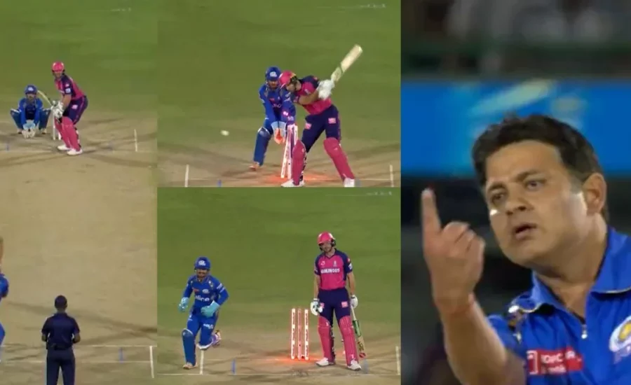 Piyush Chawla celebrates fiercely as he outsmarts Jos Buttler with precision in RR vs MI