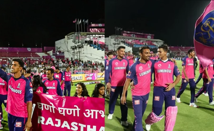 Rajasthan Royals players thank Jaipur crowd after their last match at the Sawai Mansingh Stadium