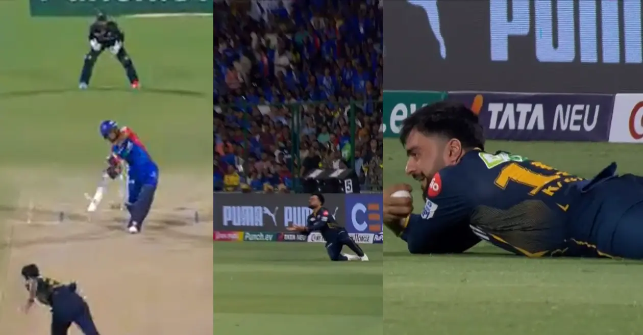 Rashid Khan takes a spectacular catch to dismiss Shai Hope in DC vs GT clash at IPL 2024