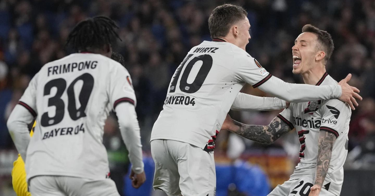 Bayer Leverkusen’s record unbeaten march continues with a 2-0 win at Roma in Europa League