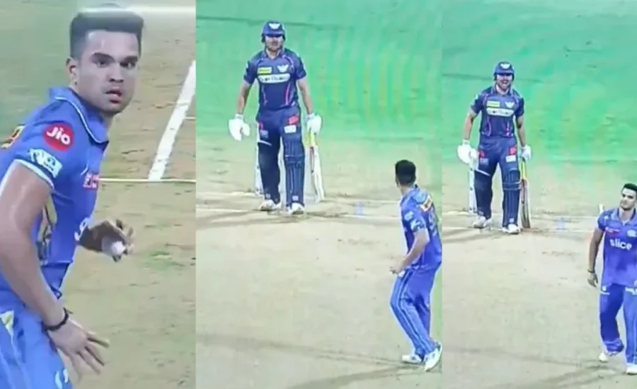 Arjun Tendulkar gives a death stare to Marcus Stoinis during MI vs LSG clash | IPL 2024