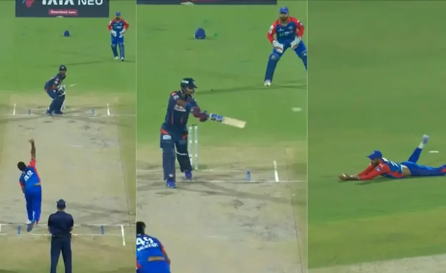 Axar Patel takes a sensational diving catch to dismiss Nicholas Pooran in DC vs LSG clash | IPL 2024