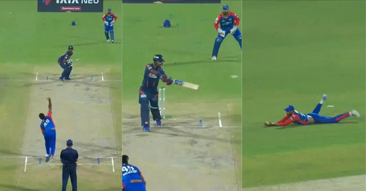 Axar Patel takes a sensational diving catch to dismiss Nicholas Pooran in DC vs LSG clash | IPL 2024