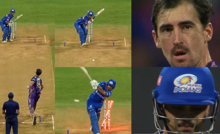 MI vs KKR:Mitchell Starc bowls an absolute ripper to send Ishan Kishan’s leg stump for a walk | IPL 2024