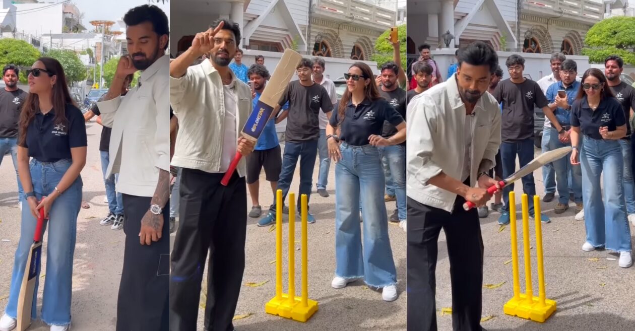 KL Rahul plays gully cricket; bats left-handed | IPL 2024