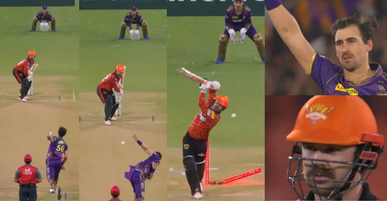 IPL 2024 : Mitchell Starc bowls an absolute ripper to knock Travis Head’s stumps over | KKR vs SRH