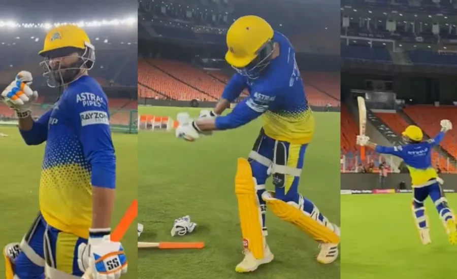 Ravindra Jadeja recreates iconic IPL 2023 final winning moment ahead of GT vs CSK game