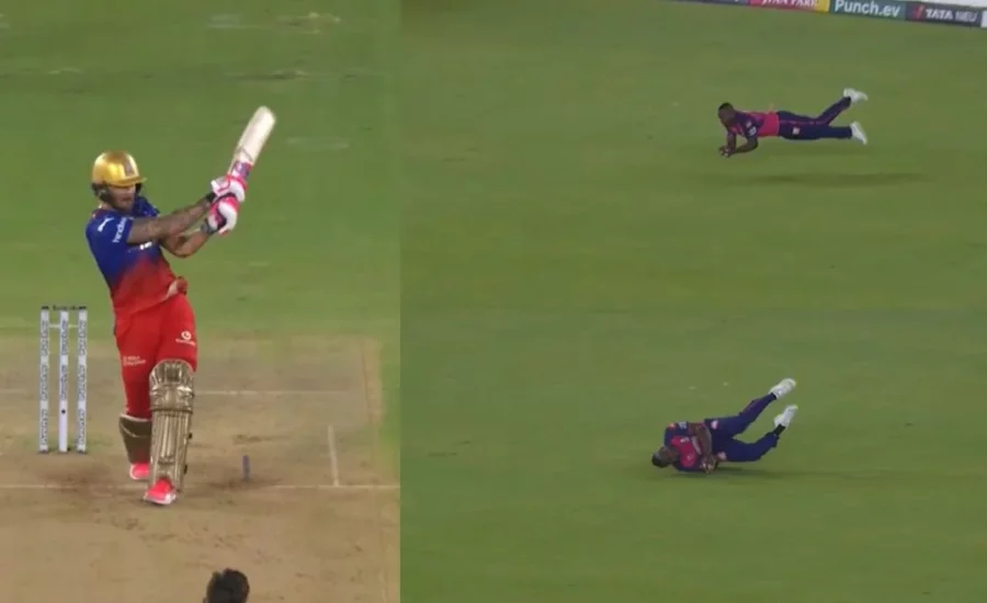 RR vs RCB : Rovman Powell defies gravity with a mind-boggling catch to dismiss Faf du Plessis in the Eliminator