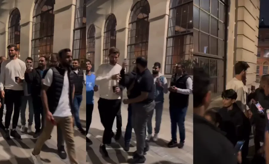 Fans mob Pakistan’s Shaheen Afridi on Leeds’ streets following clash with Afghan supporter