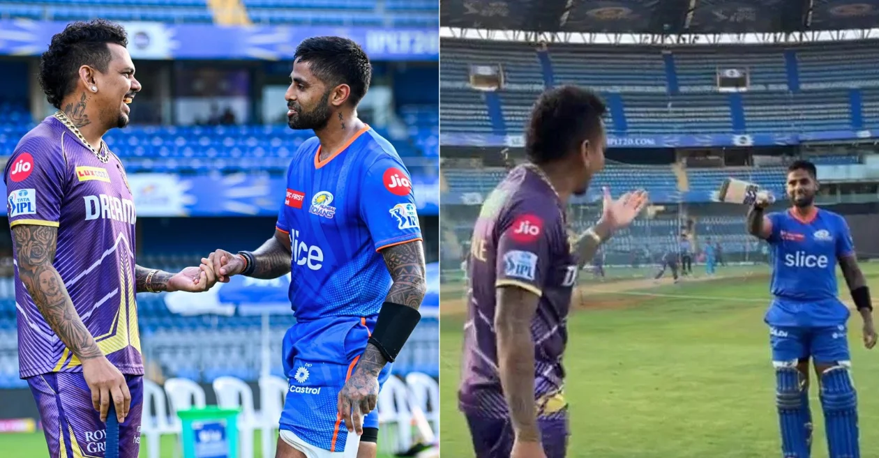 IPL 2024: Sunil Narine in splits after Suryakumar Yadav imitates his century celebration