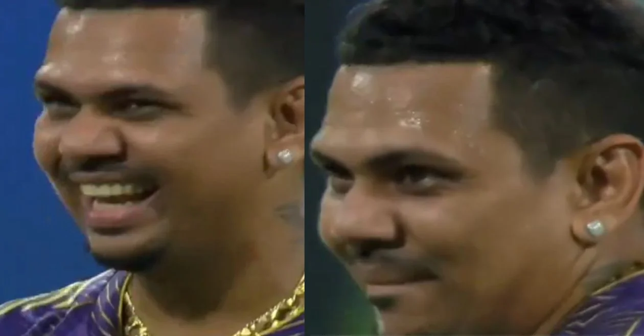 Sunil Narine celebrates with a rare display of a broad smile after dismissing Ayush Badoni in LSG vs KKR clash | IPL 2024