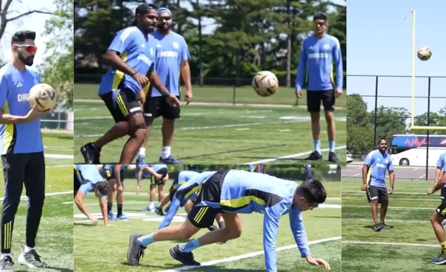 Indian players play foot volley during training session ahead of T20 World Cup 2024