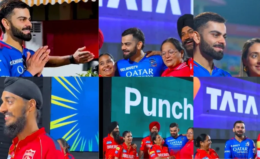 IPL 2024 : Virat Kohli interacts with PBKS players’ families after RCB’s win in Dharamsala