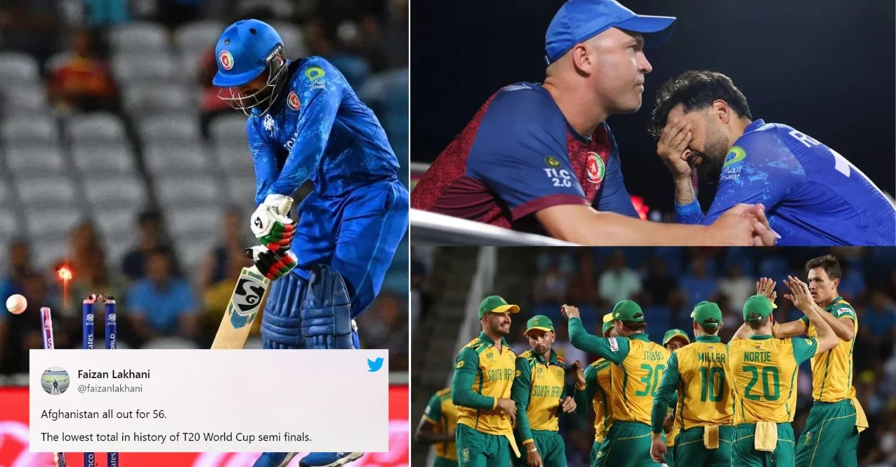 Fans in shock as South Africa packs Afghanistan for the lowest-ever total in T20 World Cup semi-final