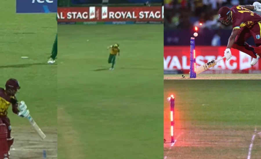 Anrich Nortje hits the bullseye to run out Andre Russell in WI vs SA game | T20 World Cup 2024