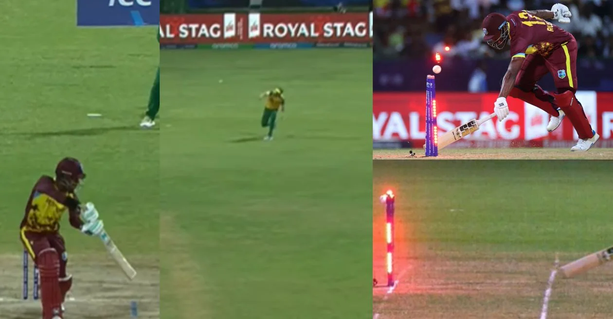 Anrich Nortje hits the bullseye to run out Andre Russell in WI vs SA game | T20 World Cup 2024