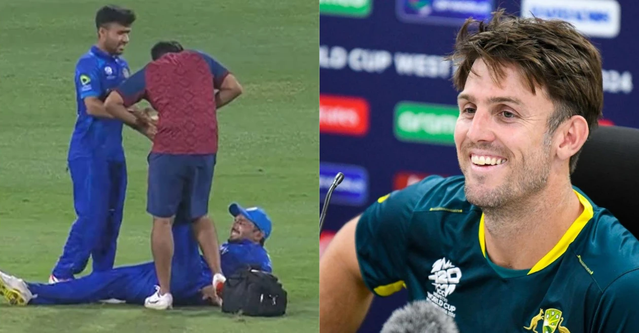 Tears of Laughter: Mitchell Marsh reacts to Gulbadin Naib’s hamstring drama against Bangladesh