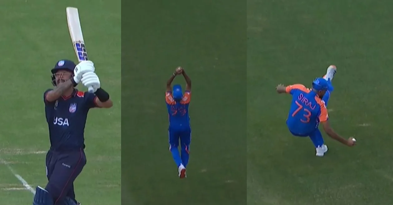 Mohammad Siraj pulls off a blinder to dismiss Nitish Kumar in USA vs IND game | T20 World Cup 2024