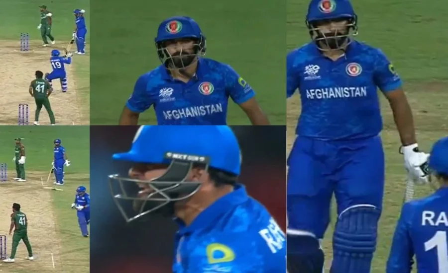 Rashid Khan angrily throws bat at Karim Janat for refusing to run in AFG vs BAN match | T20 World Cup 2024