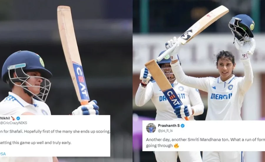 IN-W vs SA-W: Fans erupt in joy as Smriti Mandhana, Shafali Verma hit tons on Day 1 of the One-off Test