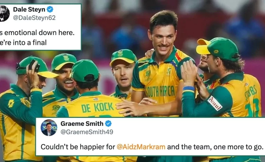 Dale Steyn, Graeme Smith and others react as South Africa reach their first-ever World Cup final