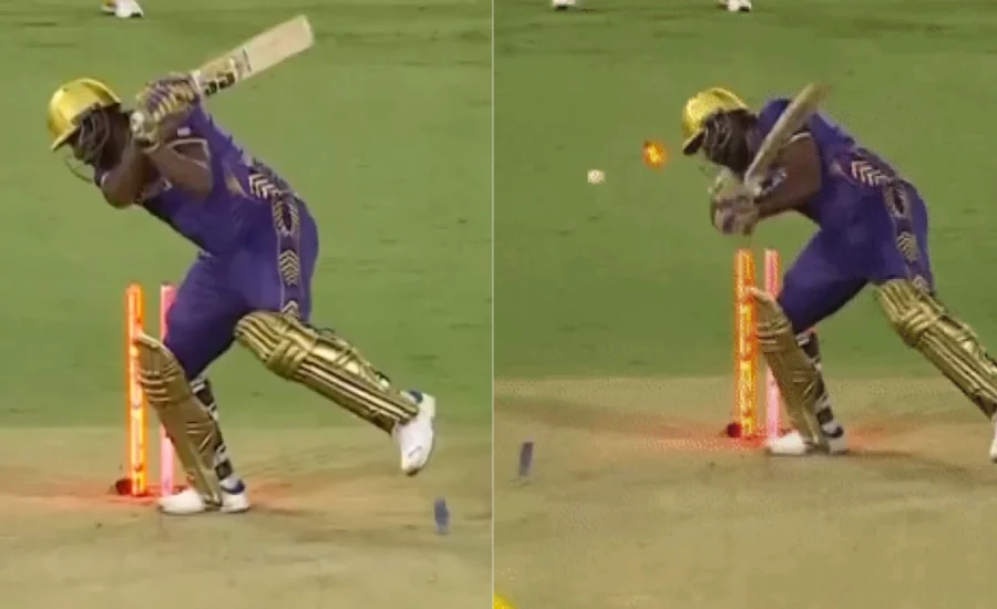 Andre Russell smacks his own stumps in MCL 2024