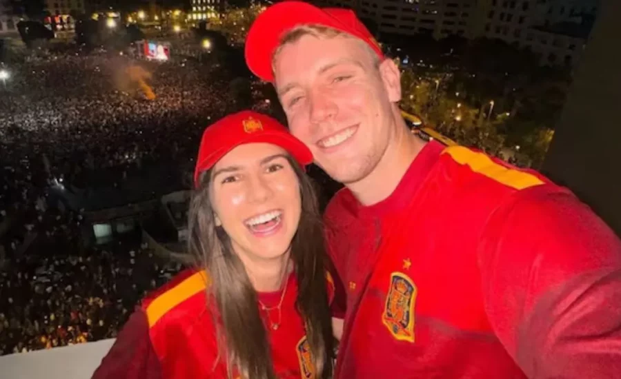 Cameron Green celebrates Spain’s Euro 2024 victory with his girlfriend Emily Redwood