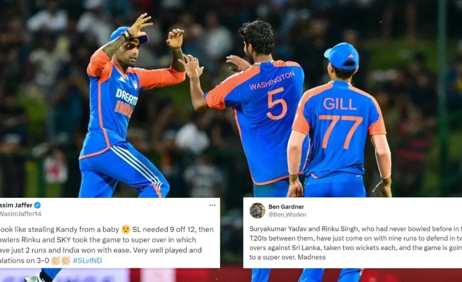 Netizens celebrate as India completes a T20I series whitewash with a super over victory against Sri Lanka