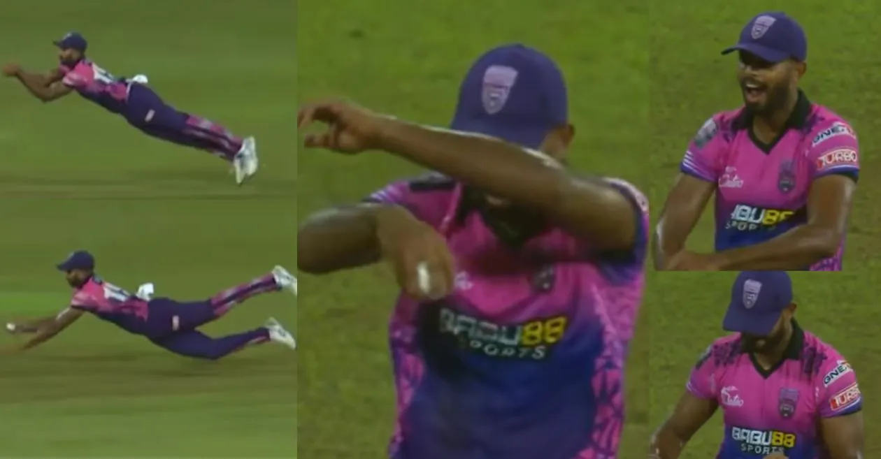 Isitha Wijesundara dances in ecstasy after pulling off a stunner to dismiss Mohammad Haris | LPL 2024, Eliminator