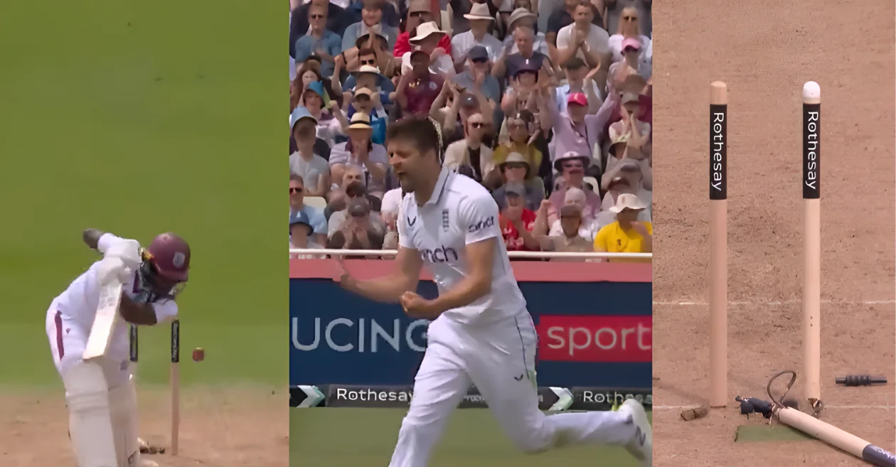 ENG vs WI : Mark Wood’s cleans up Kirk McKenzie with an absolute peach on Day 1 of the 3rd Test