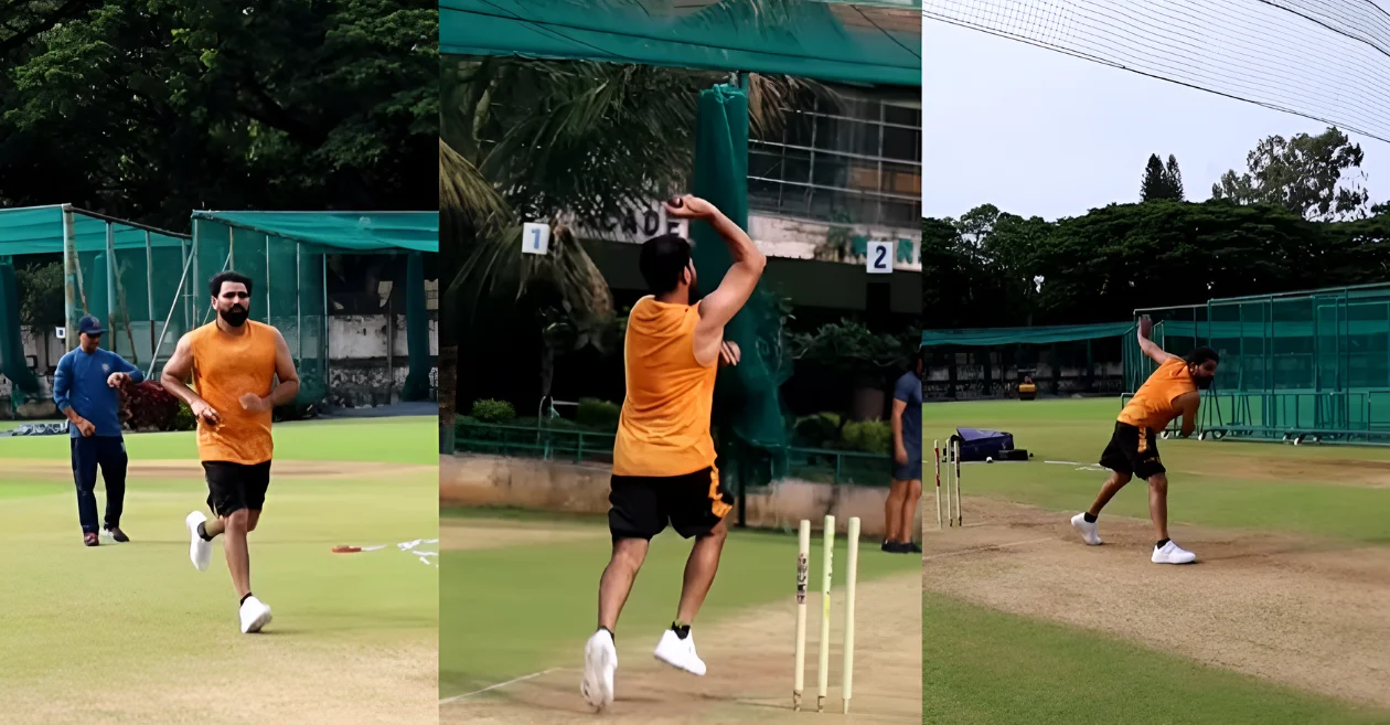 Mohammed Shami refines his bowling skills in the nets after his injury