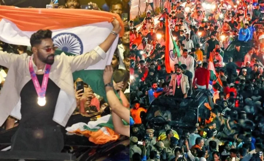 Mohammed Siraj receives rousing welcome in Hyderabad after India’s T20 World Cup victory