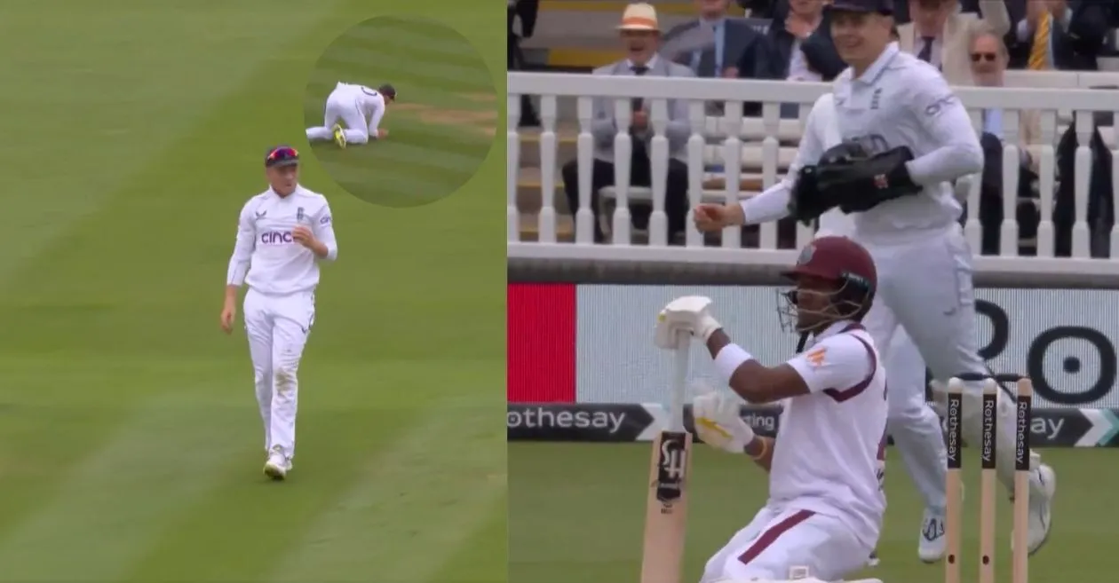 ENG vs WI : Ollie Pope’s stunning catch to dismiss Kavem Hodge on Day 1 of the Lord’s Test