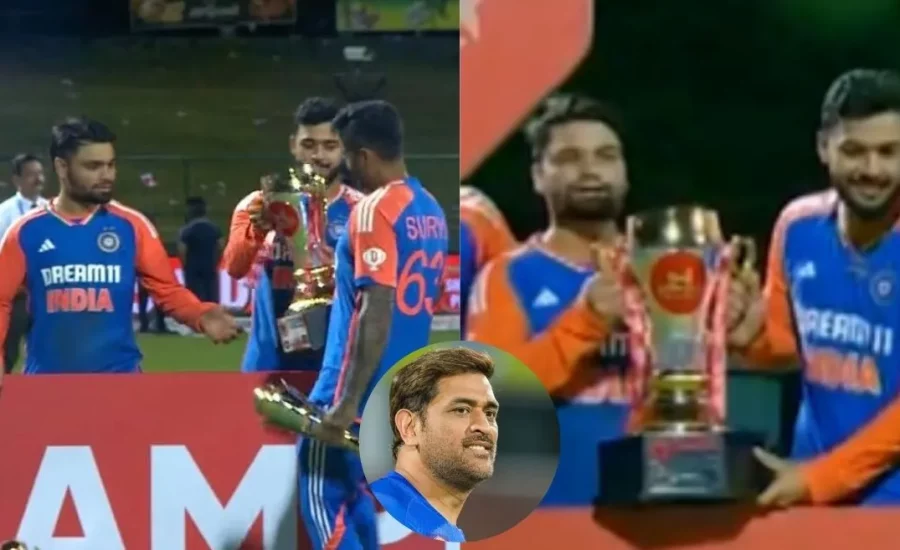 SL vs IND : Suryakumar Yadav follows MS Dhoni’s legacy, hands over trophy to Riyan Parag and Rinku Singh