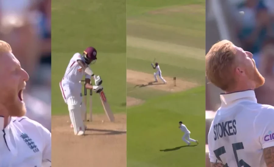 ENG vs WI : Ben Stokes celebrates aggressively after dismissing Alick Athanaze