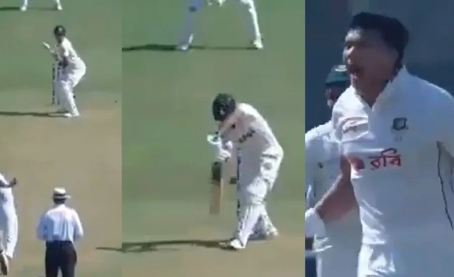 PAK vs BAN : Abdullah Shafique goes packing by Taskin Ahmed’s beautiful inswinger on Day 2 of the 2nd Test