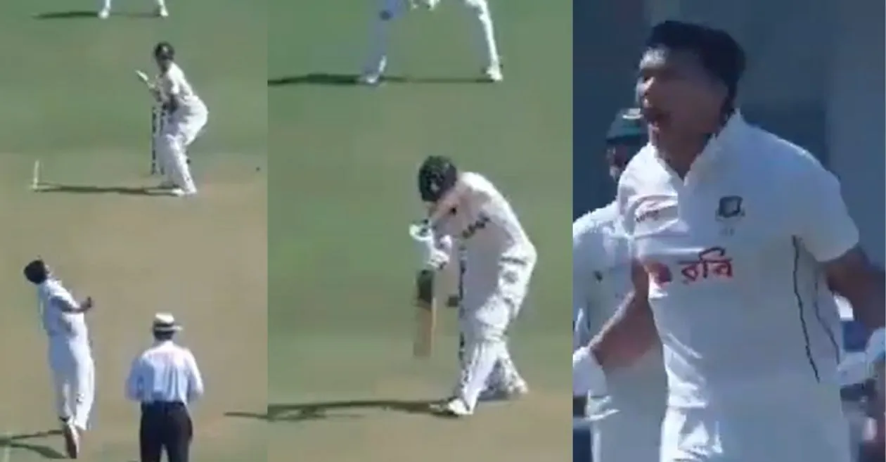 PAK vs BAN : Abdullah Shafique goes packing by Taskin Ahmed’s beautiful inswinger on Day 2 of the 2nd Test