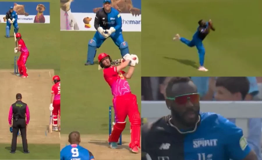 Andre Russell pulls off an extraordinary backward-running catch in The Hundred 2024