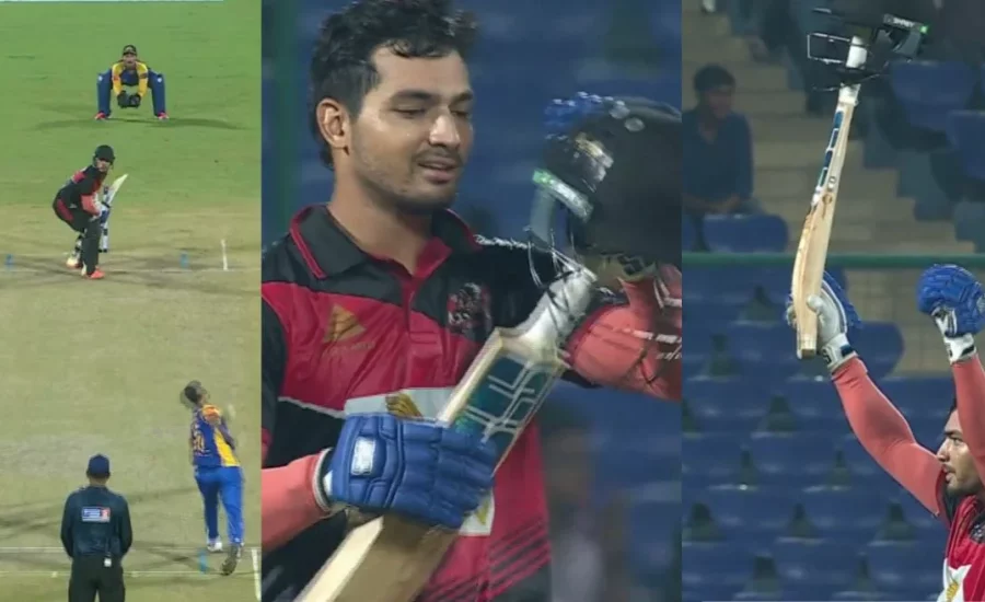 Anuj Rawat brings out Chris Gayle’s iconic celebration after smashing a ton in DPL 2024