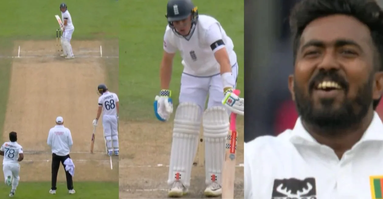 Asitha Fernando takes down England’s captain Ollie Pope with an unplayable ball on Day 2 of ENG vs SL Test