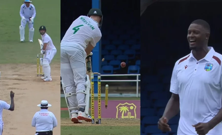 WI vs SA : Jason Holder bowls an absolute snorter to send Aiden Markram’s off-stump for a walk