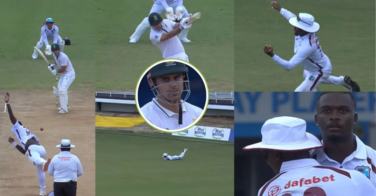 Keacy Carty’s brilliant grab provides Jayden Seales his maiden home Test wicket | WI vs SA, Day 2