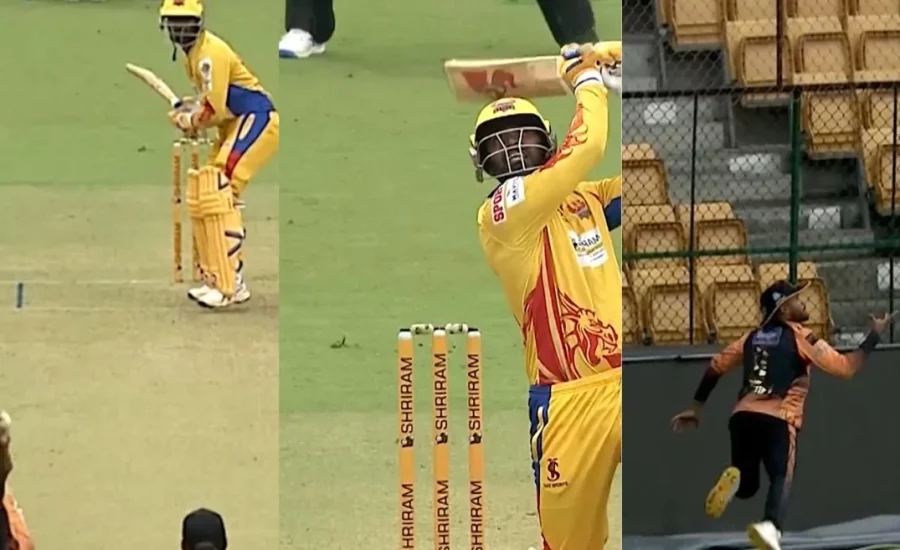 Manish Pandey shows an unbelievable fielding effort in the Maharaja Trophy T20 2024