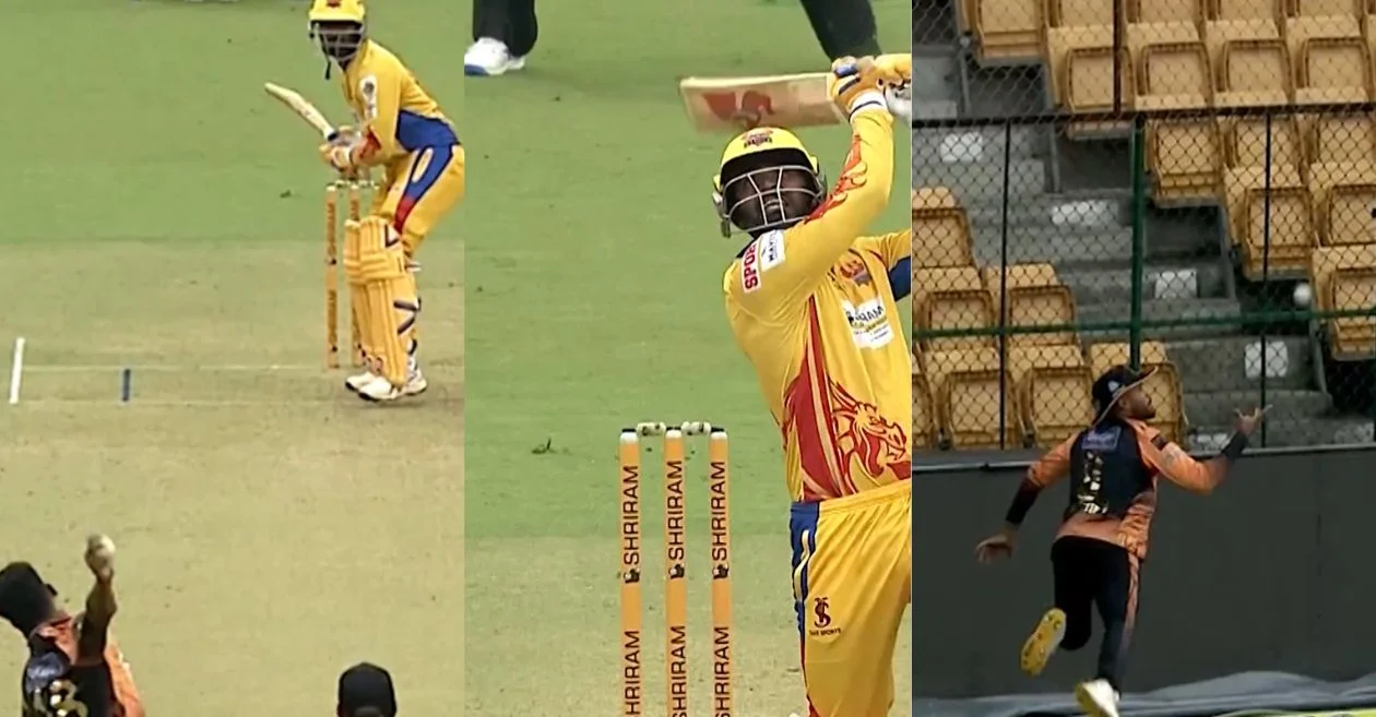 Manish Pandey shows an unbelievable fielding effort in the Maharaja Trophy T20 2024