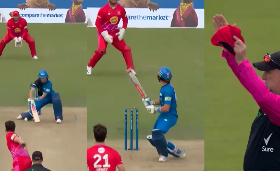 Ollie Pope executes a flawless reverse ramp shot for a six off Matt Henry in The Hundred 2024