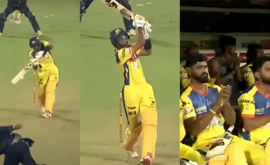 Rahul Dravid’s son Samit smashes a spectacular six in the Maharaja Trophy T20 2024